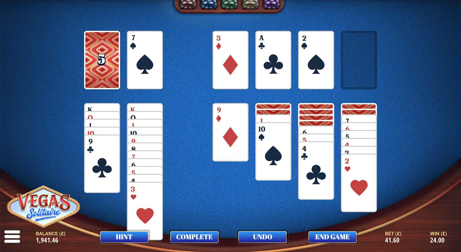 Layout Vegas Solitaire